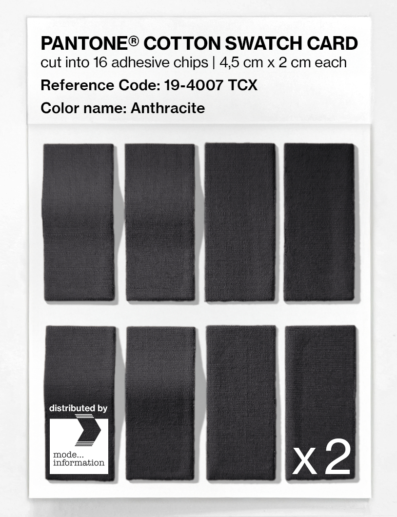 Product image 5 of the product “PANTONE® COTTON SWATCH CARD 19-4007 TCX Anthracite ”
