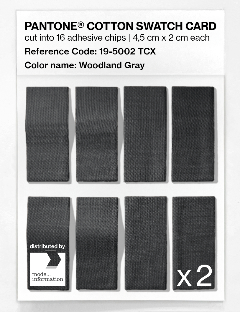 Product image 5 of the product “PANTONE® COTTON SWATCH CARD 19-5002 TCX Woodland Gray ”