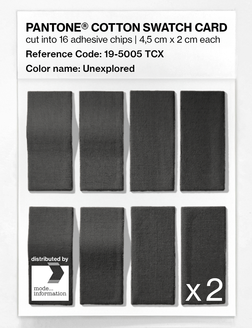 Product image 5 of the product “PANTONE® COTTON SWATCH CARD 19-5005 TCX Unexplored ”