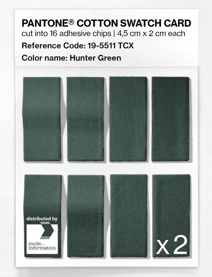 Product image 5 of the product “PANTONE® COTTON SWATCH CARD 19-5511 TCX Hunter Green ”