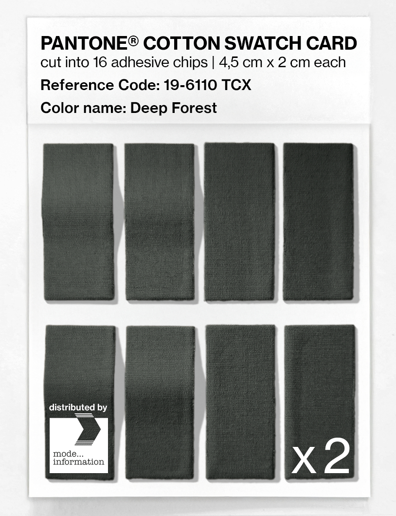 Product image 5 of the product “PANTONE® COTTON SWATCH CARD 19-6110 TCX Deep Forest ”
