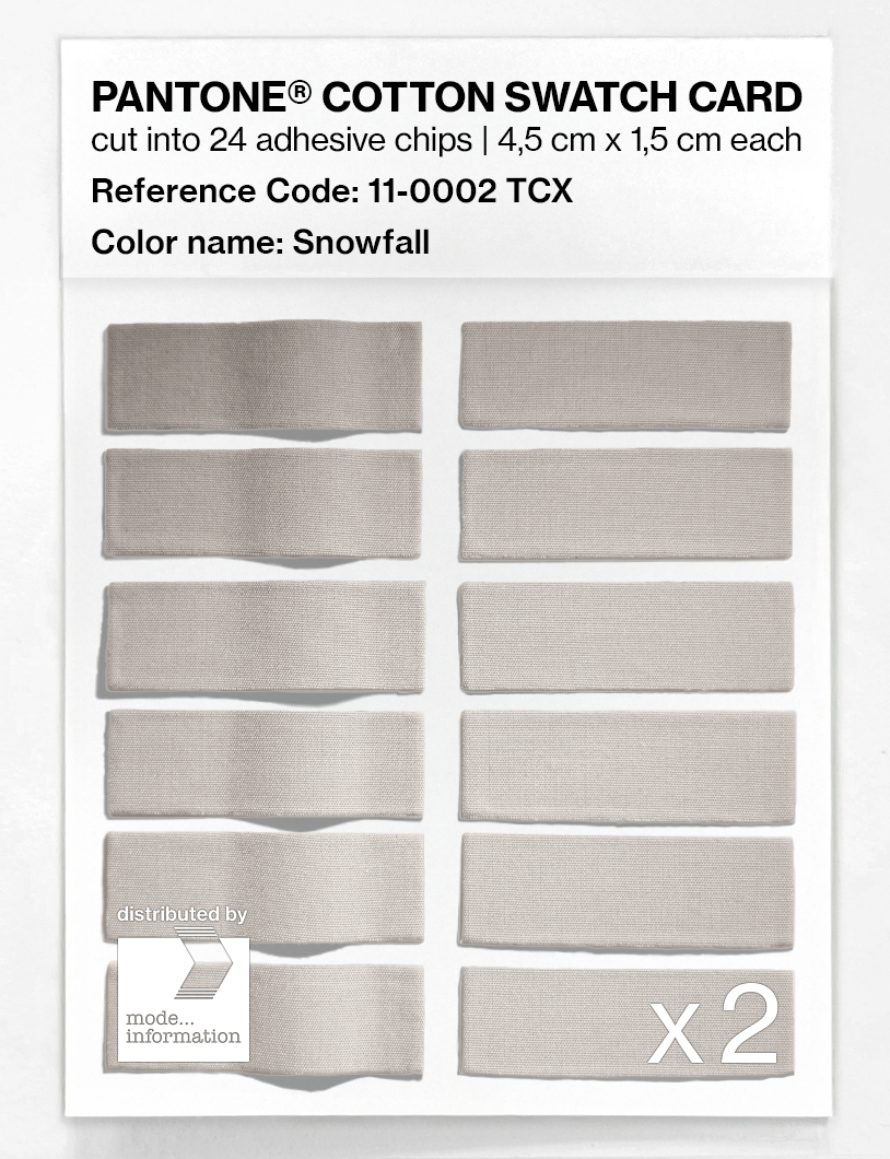 Product image 6 of the product “PANTONE® COTTON SWATCH CARD 11-0002 TCX Snowfall ”