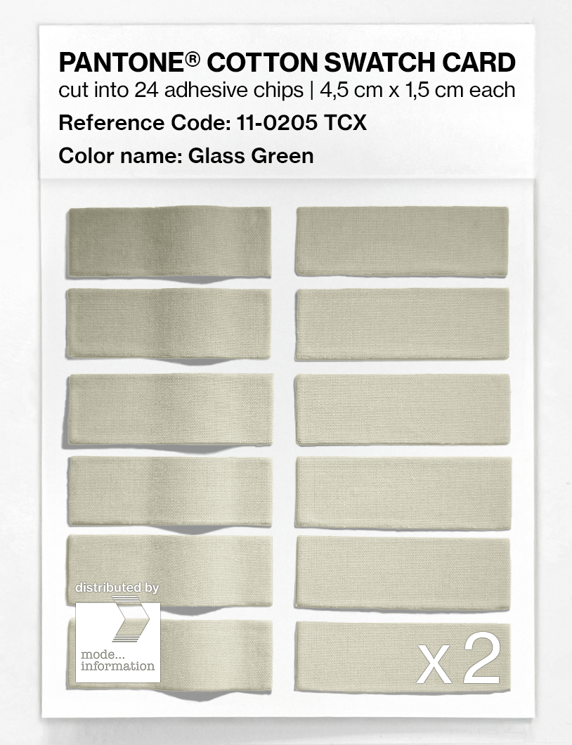Product image 6 of the product “PANTONE® COTTON SWATCH CARD 11-0205 TCX Glass Green ”
