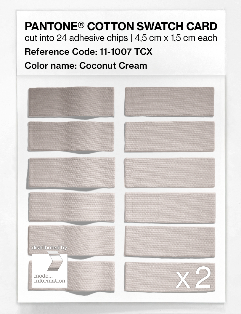 Product image 6 of the product “PANTONE® COTTON SWATCH CARD 11-1007 TCX Coconut Cream ”