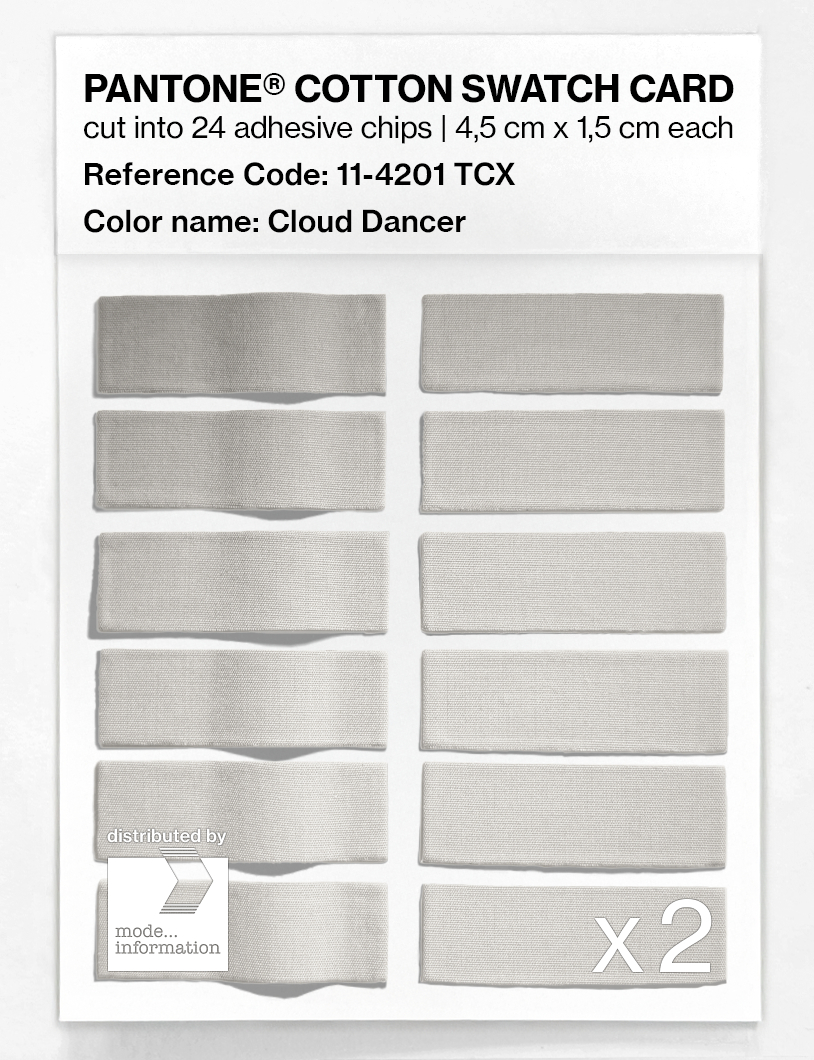Product image 6 of the product “PANTONE® COTTON SWATCH CARD 11-4201 TCX Cloud Dancer ”