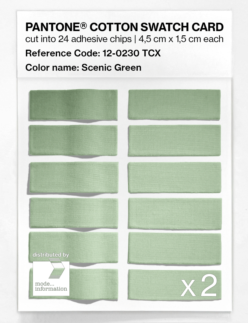 Product image 6 of the product “PANTONE® COTTON SWATCH CARD 12-0230 TCX Scenic Green ”