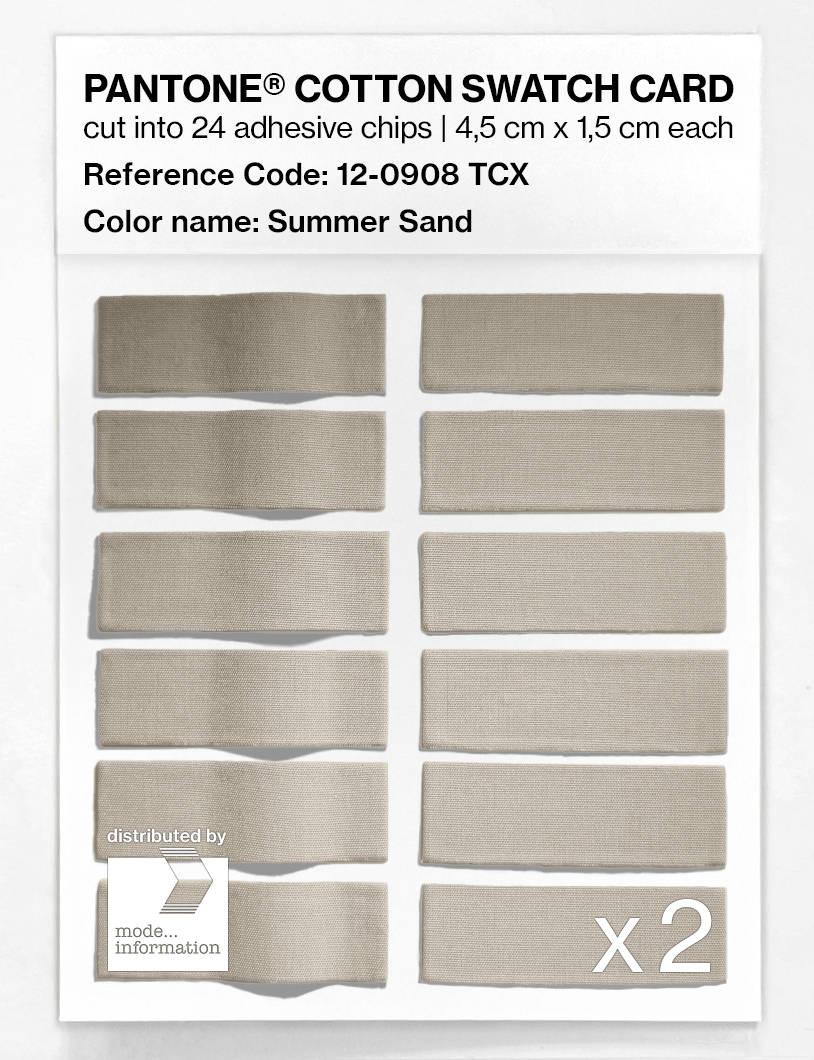 Product image 6 of the product “PANTONE® COTTON SWATCH CARD 12-0908 TCX Summer Sand ”