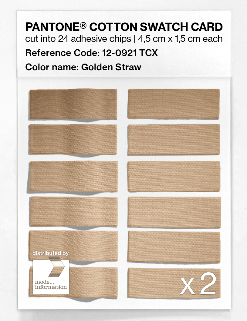 Product image 6 of the product “PANTONE® COTTON SWATCH CARD 12-0921 TCX Golden Straw ”
