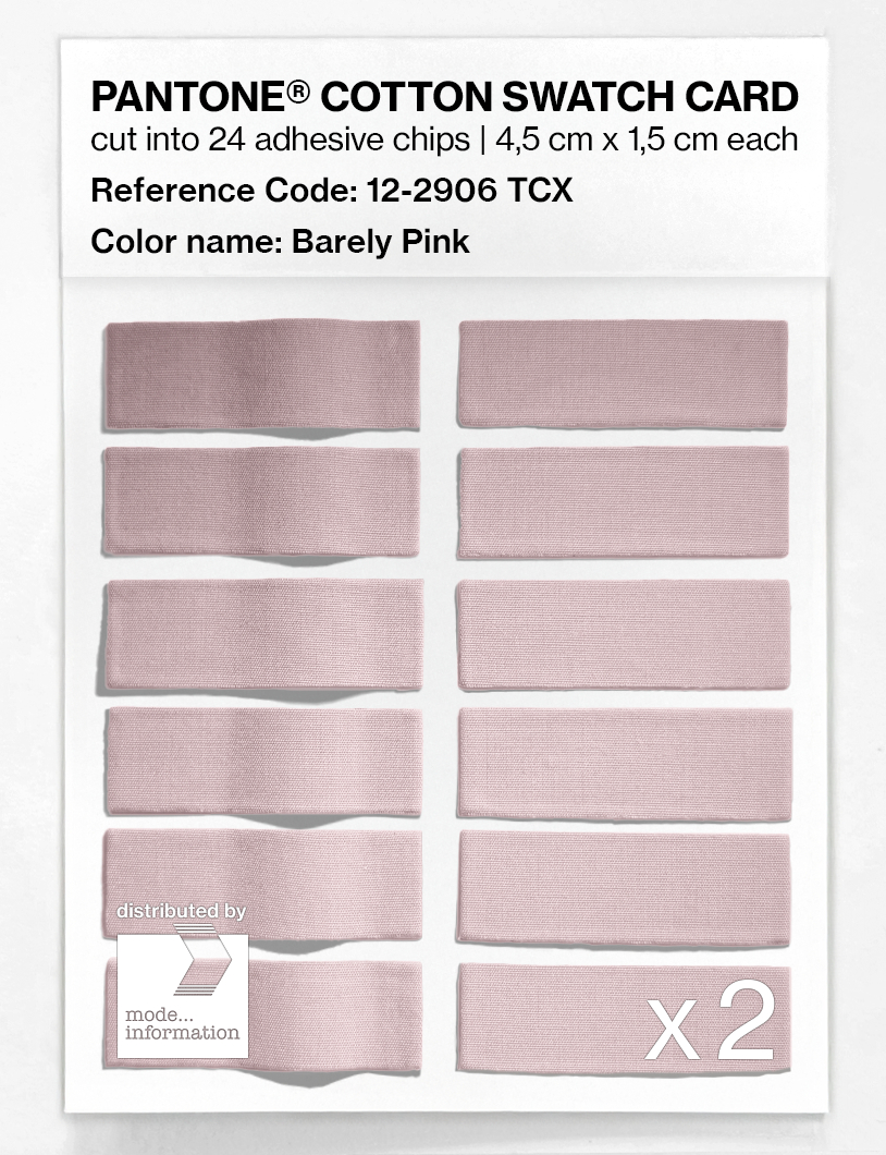 Product image 6 of the product “PANTONE® COTTON SWATCH CARD 12-2906 TCX Barely Pink ”
