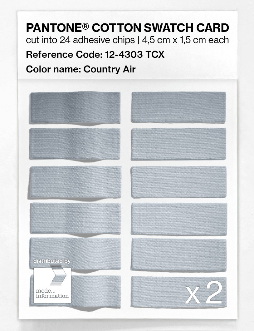 Product image 6 of the product “PANTONE® COTTON SWATCH CARD 12-4303 TCX Country Air ”