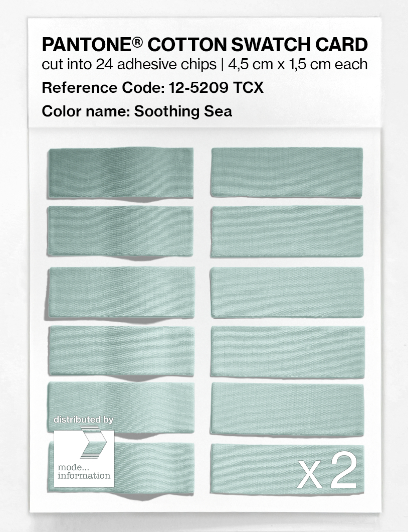 Product image 6 of the product “PANTONE® COTTON SWATCH CARD 12-5209 TCX Soothing Sea ”