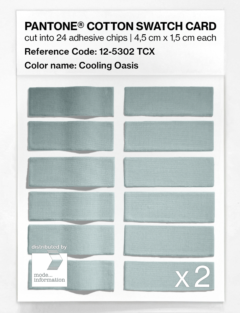 Product image 6 of the product “PANTONE® COTTON SWATCH CARD 12-5302 TCX Cooling Oasis ”