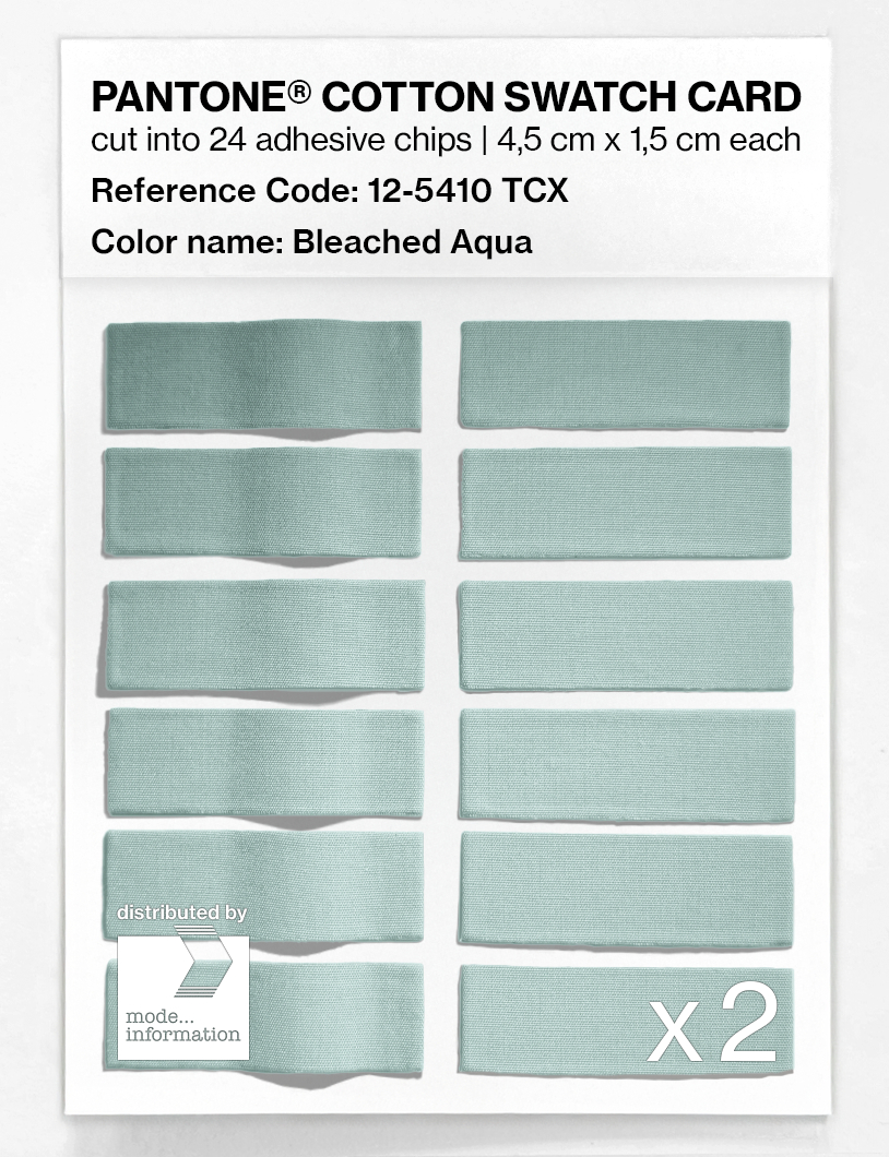 Product image 6 of the product “PANTONE® COTTON SWATCH CARD 12-5410 TCX Bleached Aqua ”