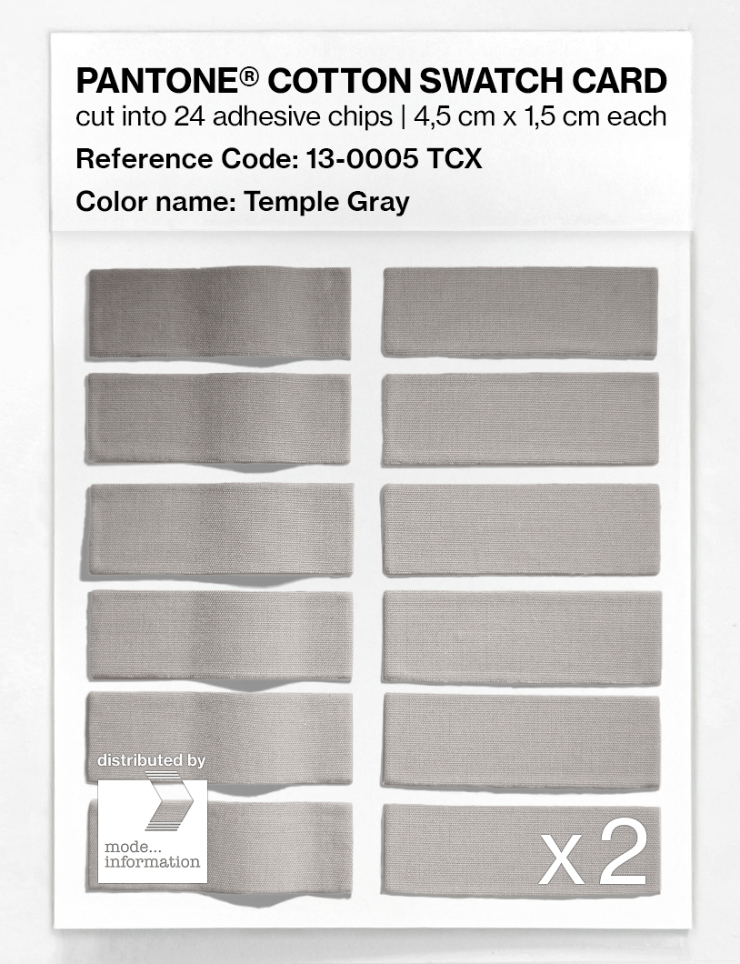 Product image 6 of the product “PANTONE® COTTON SWATCH CARD 13-0005 TCX Temple Gray ”