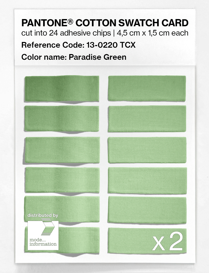 Product image 6 of the product “PANTONE® COTTON SWATCH CARD 13-0220 TCX Paradise Green ”