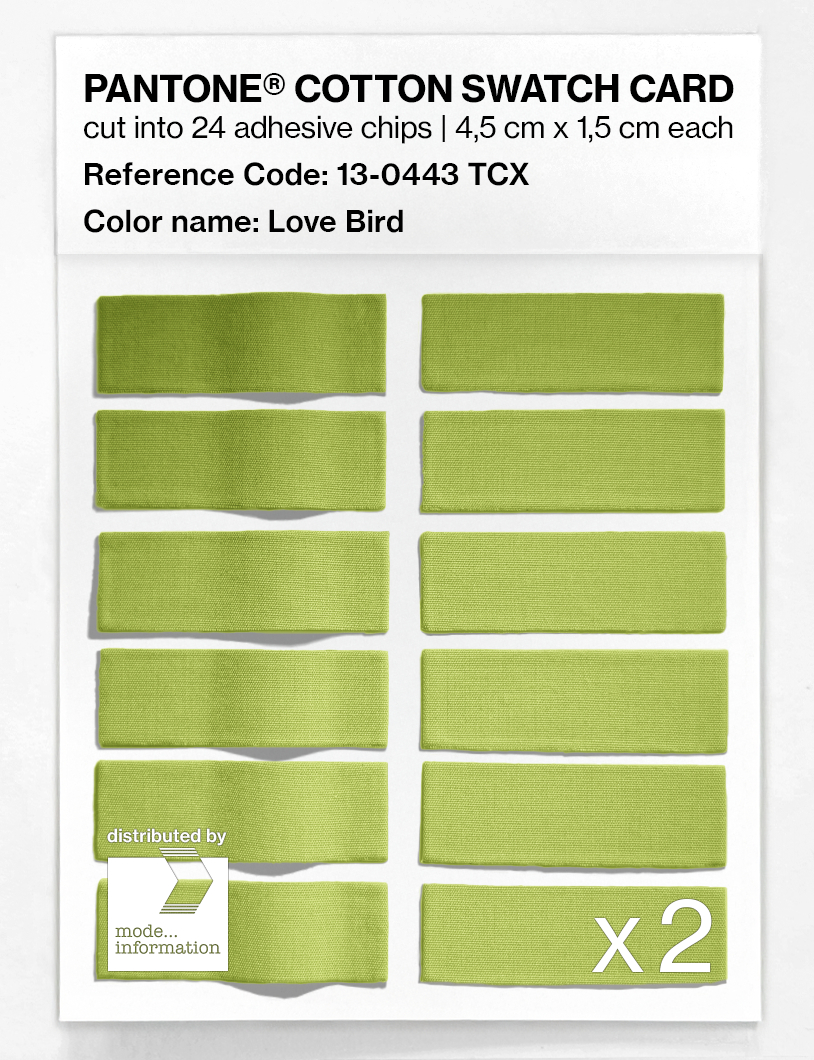 Product image 6 of the product “PANTONE® COTTON SWATCH CARD 13-0443 TCX Love Bird ”