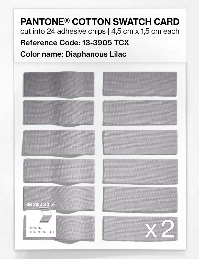 Product image 6 of the product “PANTONE® COTTON SWATCH CARD 13-3905 TCX Diaphanous Lilac ”