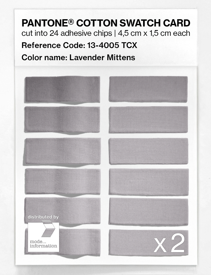 Product image 6 of the product “PANTONE® COTTON SWATCH CARD 13-4005 TCX Lavender Mittens ”