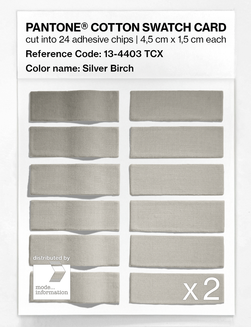 Product image 6 of the product “PANTONE® COTTON SWATCH CARD 13-4403 TCX Silver Birch ”