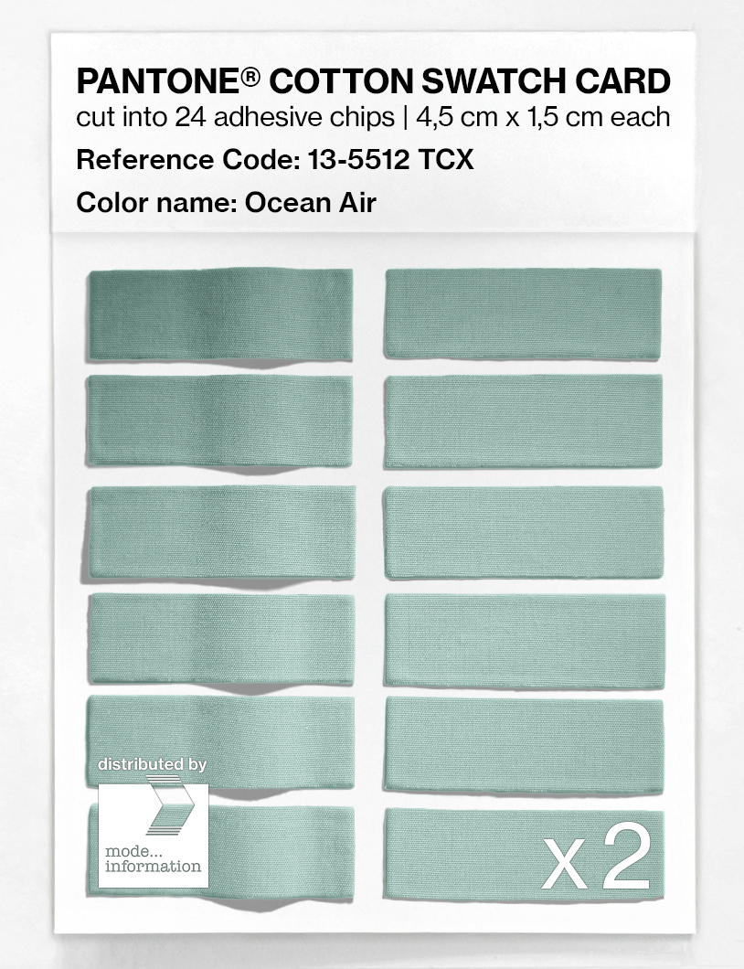 Product image 6 of the product “PANTONE® COTTON SWATCH CARD 13-5512 TCX Ocean Air ”