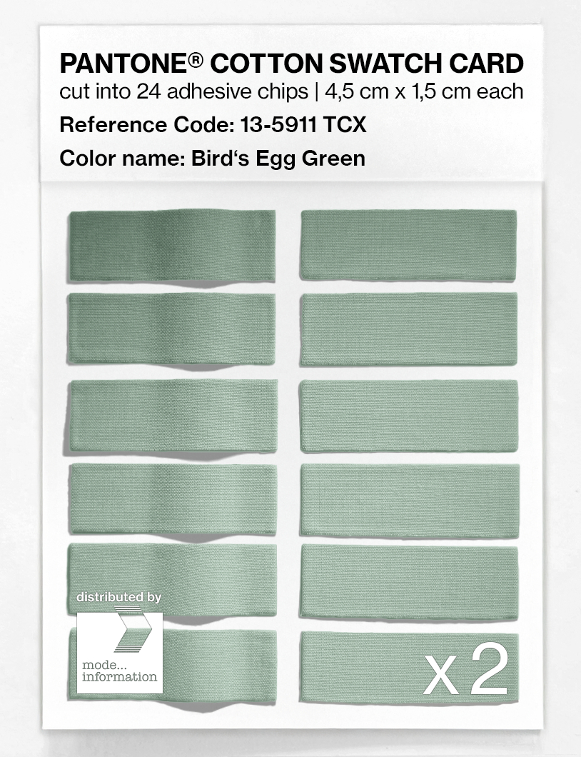 Product image 6 of the product “PANTONE® COTTON SWATCH CARD 13-5911 TCX Bird's Egg Green ”