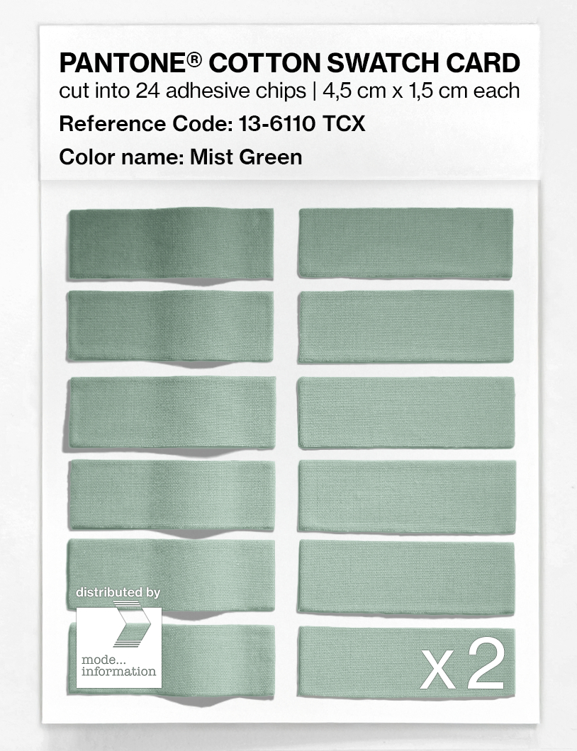 Product image 6 of the product “PANTONE® COTTON SWATCH CARD 13-6110 TCX Mist Green ”