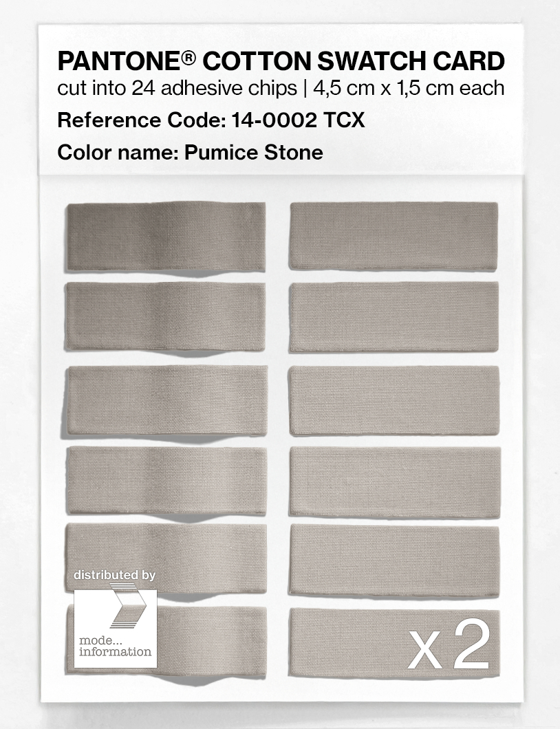 Product image 6 of the product “PANTONE® COTTON SWATCH CARD 14-0002 TCX Pumice Stone ”
