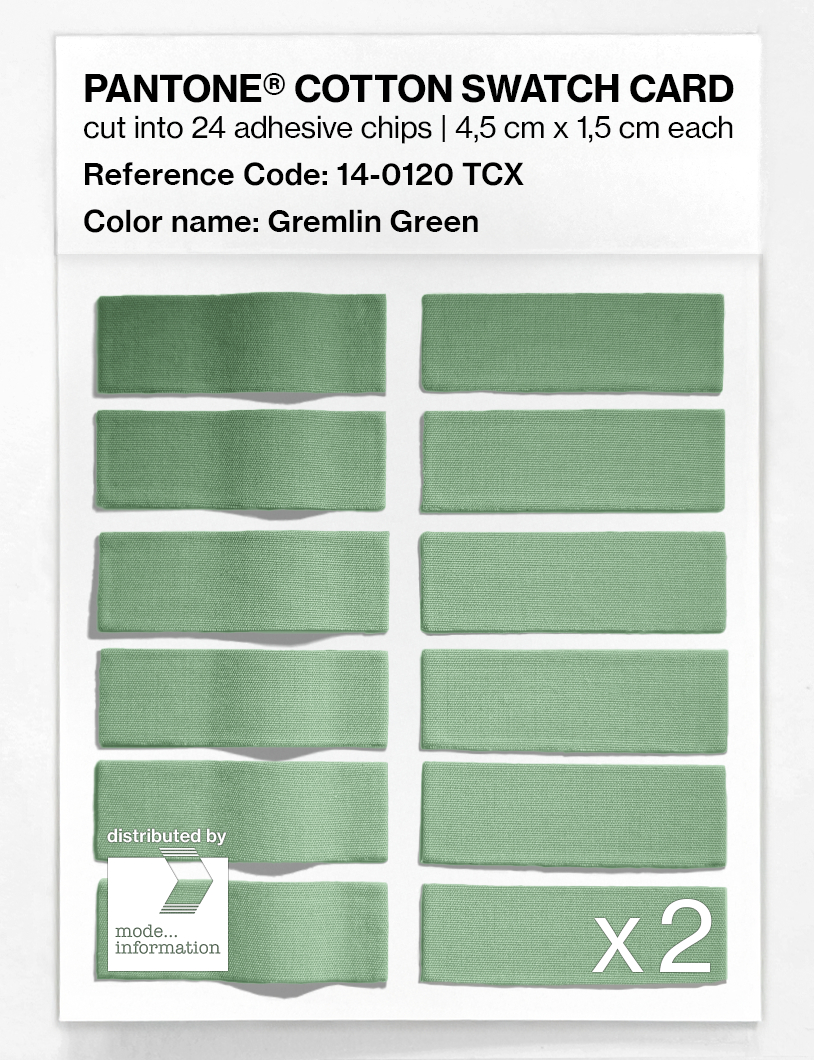 Product image 6 of the product “PANTONE® COTTON SWATCH CARD 14-0120 TCX Gremlin Green ”
