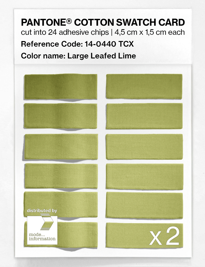 Product image 6 of the product “PANTONE® COTTON SWATCH CARD 14-0440 TCX Large Leafed Lime ”