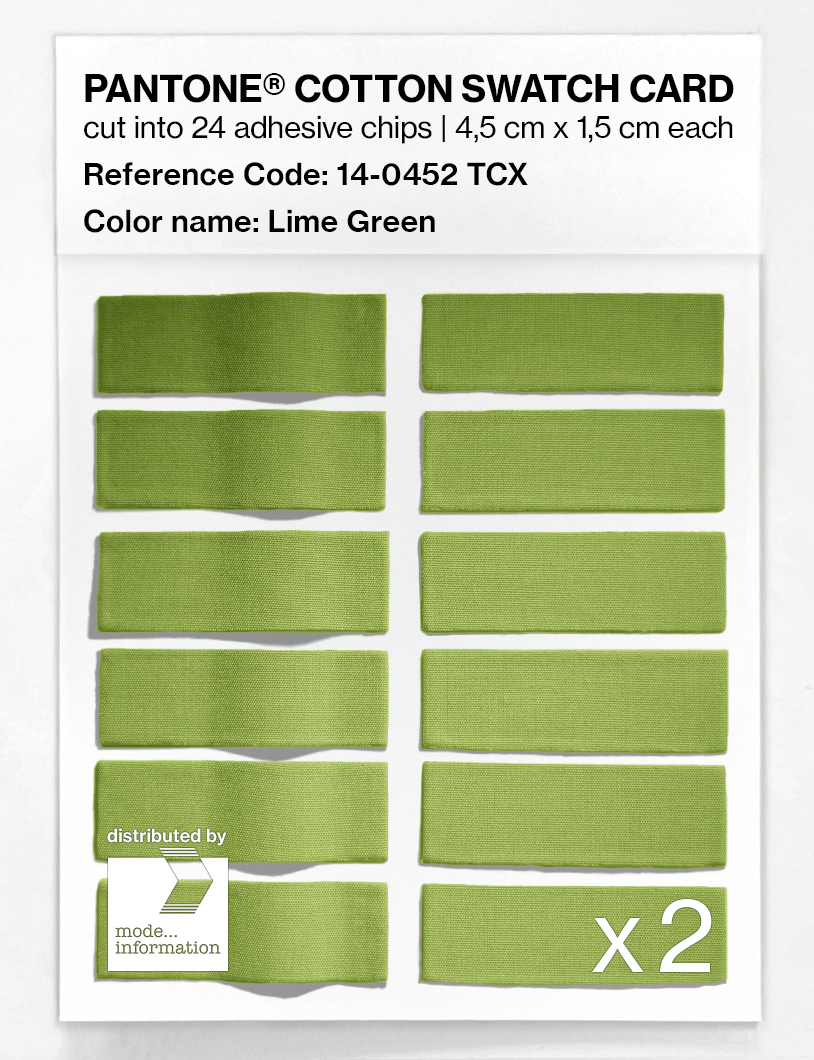 Product image 6 of the product “PANTONE® COTTON SWATCH CARD 14-0452 TCX Lime Green ”