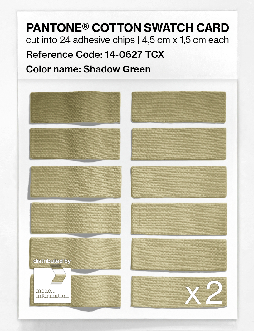 Product image 6 of the product “PANTONE® COTTON SWATCH CARD 14-0627 TCX Shadow Green ”