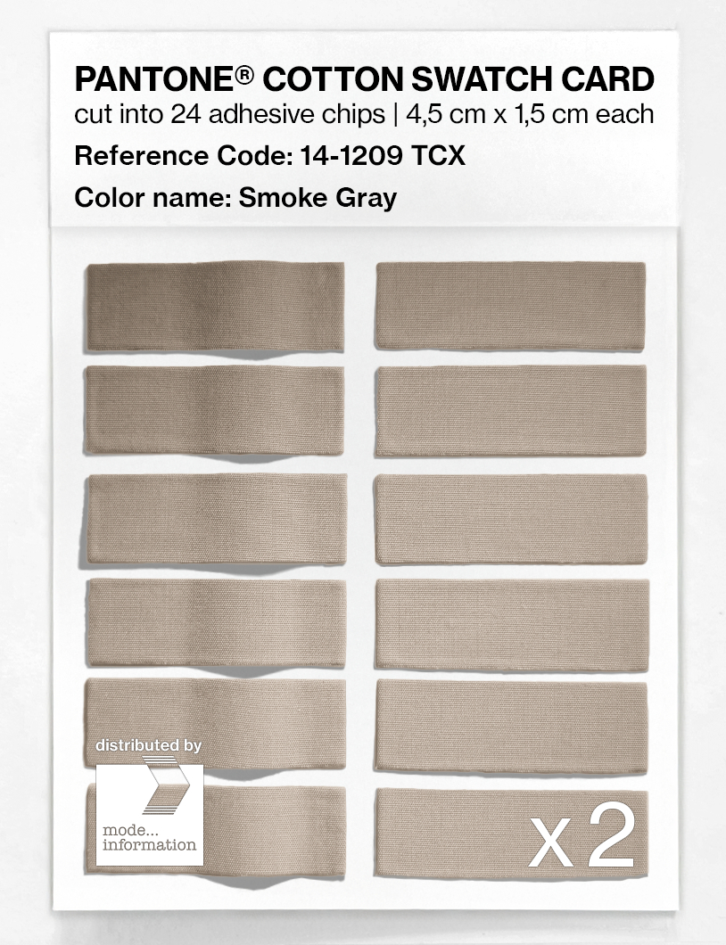 Product image 6 of the product “PANTONE® COTTON SWATCH CARD 14-1209 TCX Smoke Gray ”