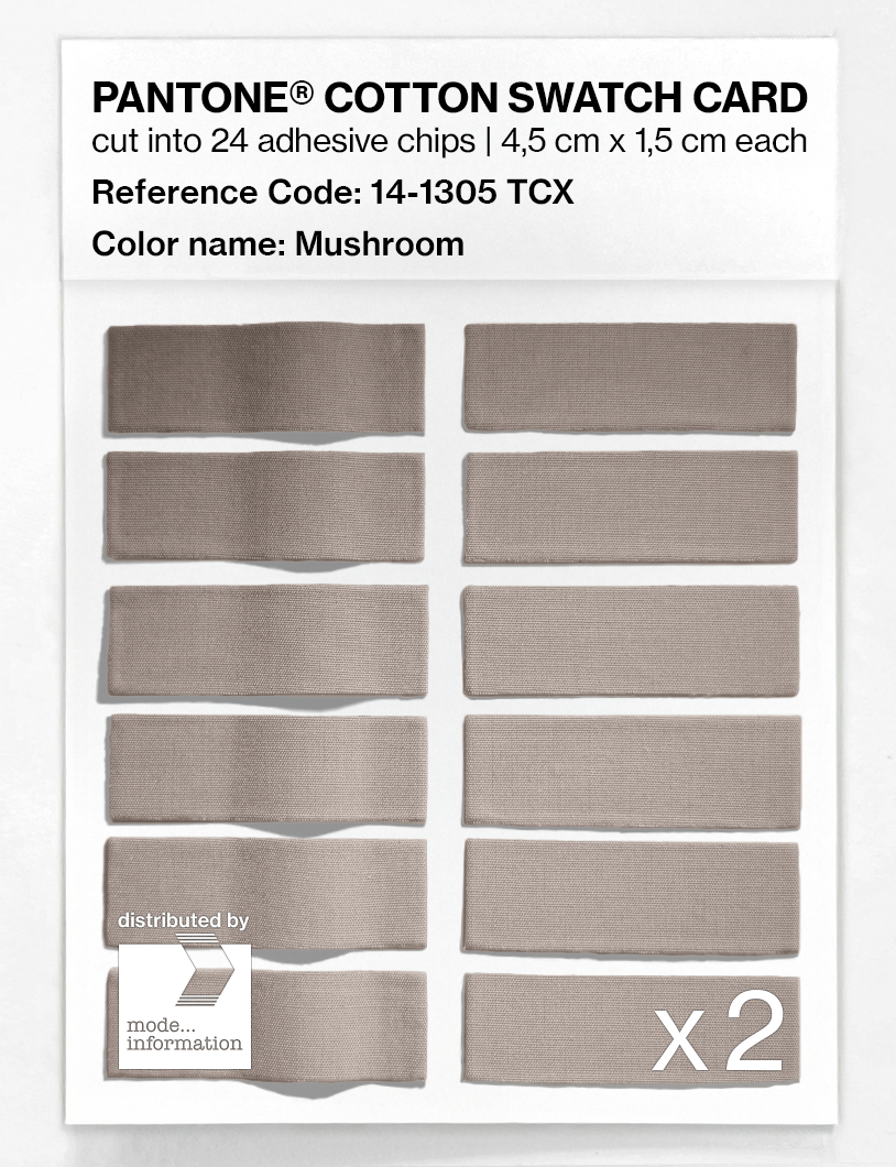 Product image 6 of the product “PANTONE® COTTON SWATCH CARD 14-1305 TCX Mushroom ”