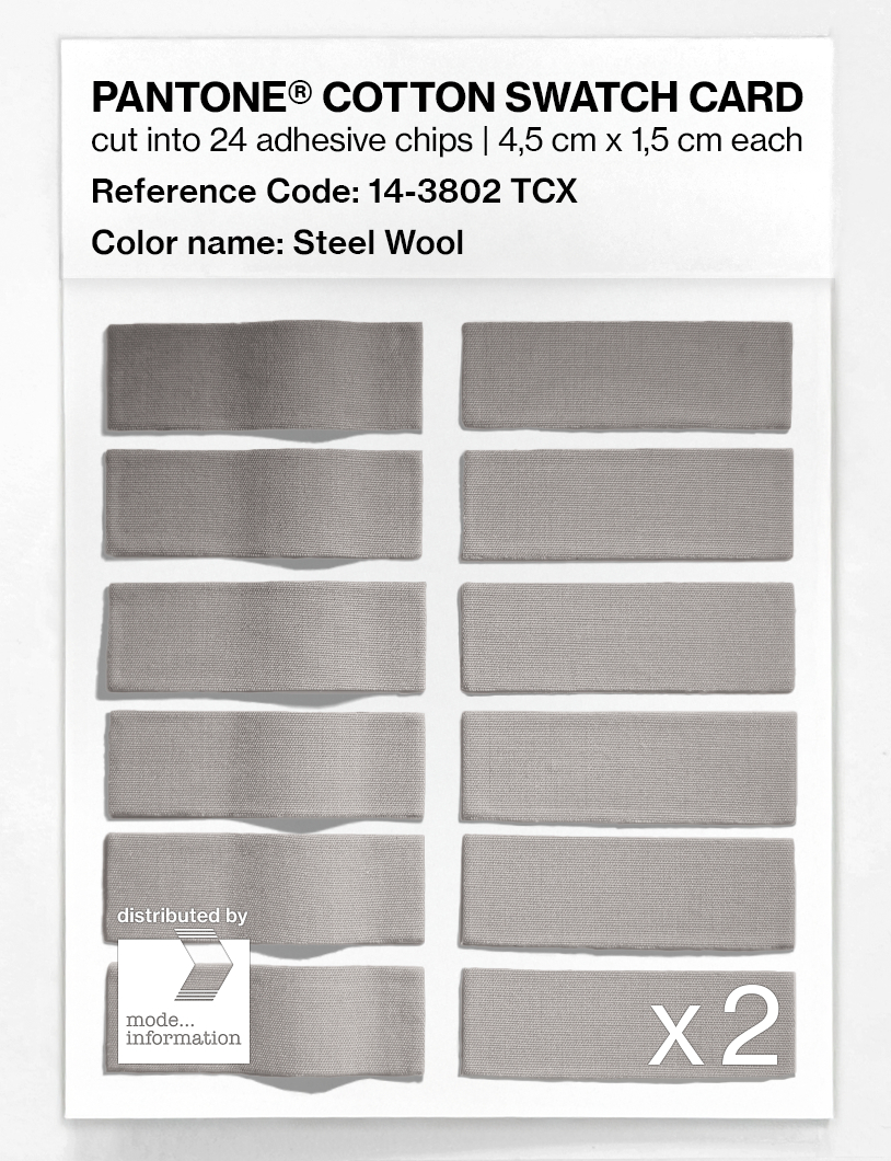Product image 6 of the product “PANTONE® COTTON SWATCH CARD 14-3802 TCX Steel Wool ”