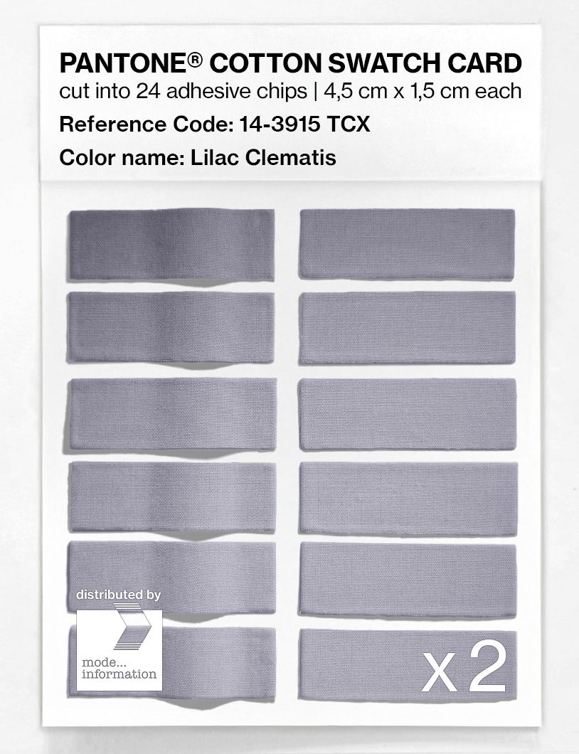 Product image 6 of the product “PANTONE® COTTON SWATCH CARD 14-3915 TCX Lilac Clematis ”