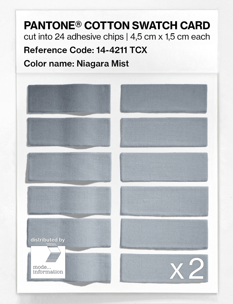 Product image 6 of the product “PANTONE® COTTON SWATCH CARD 14-4211 TCX Niagara Mist ”