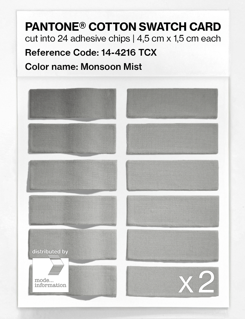 Product image 6 of the product “PANTONE® COTTON SWATCH CARD 14-4216 TCX Monsoon Mist ”