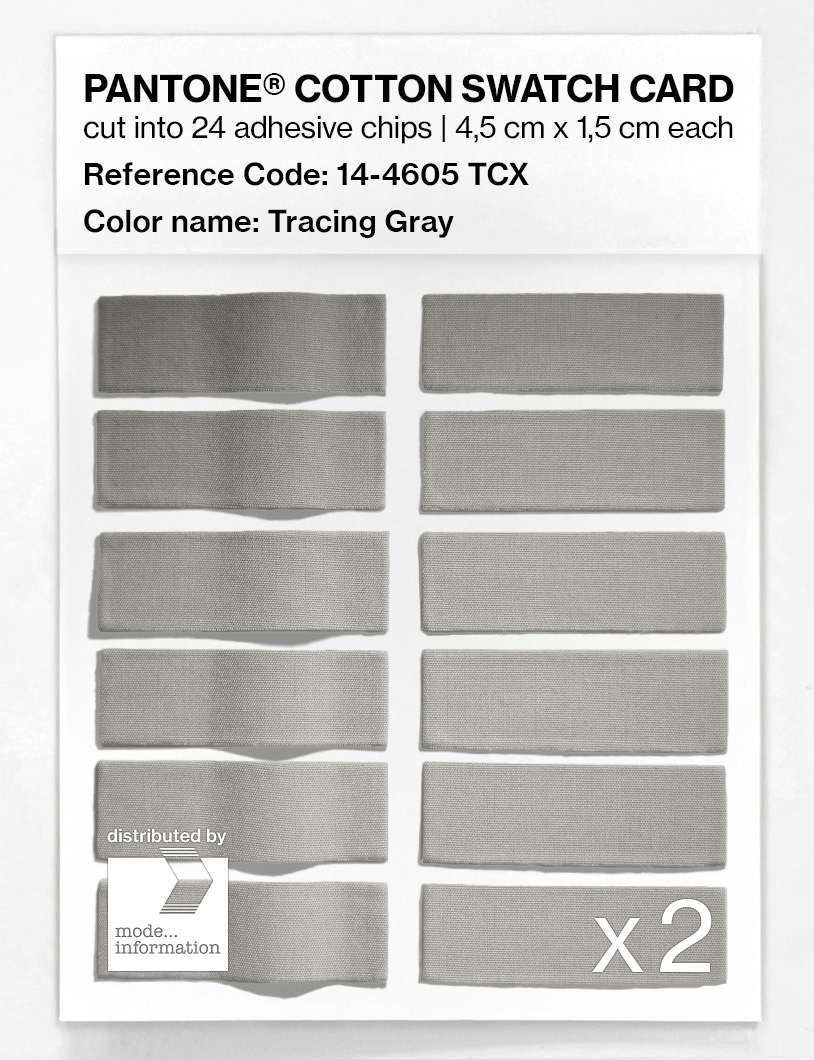 Product image 6 of the product “PANTONE® COTTON SWATCH CARD 14-4605 TCX Tracing Gray ”