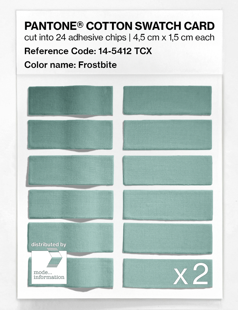 Product image 6 of the product “PANTONE® COTTON SWATCH CARD 14-5412 TCX Frostbite ”