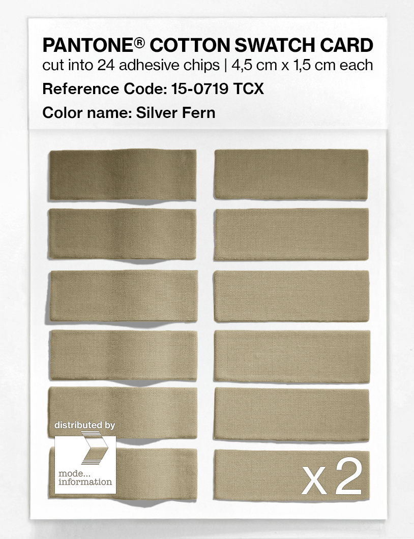 Product image 6 of the product “PANTONE® COTTON SWATCH CARD 15-0719 TCX Silver Fern ”