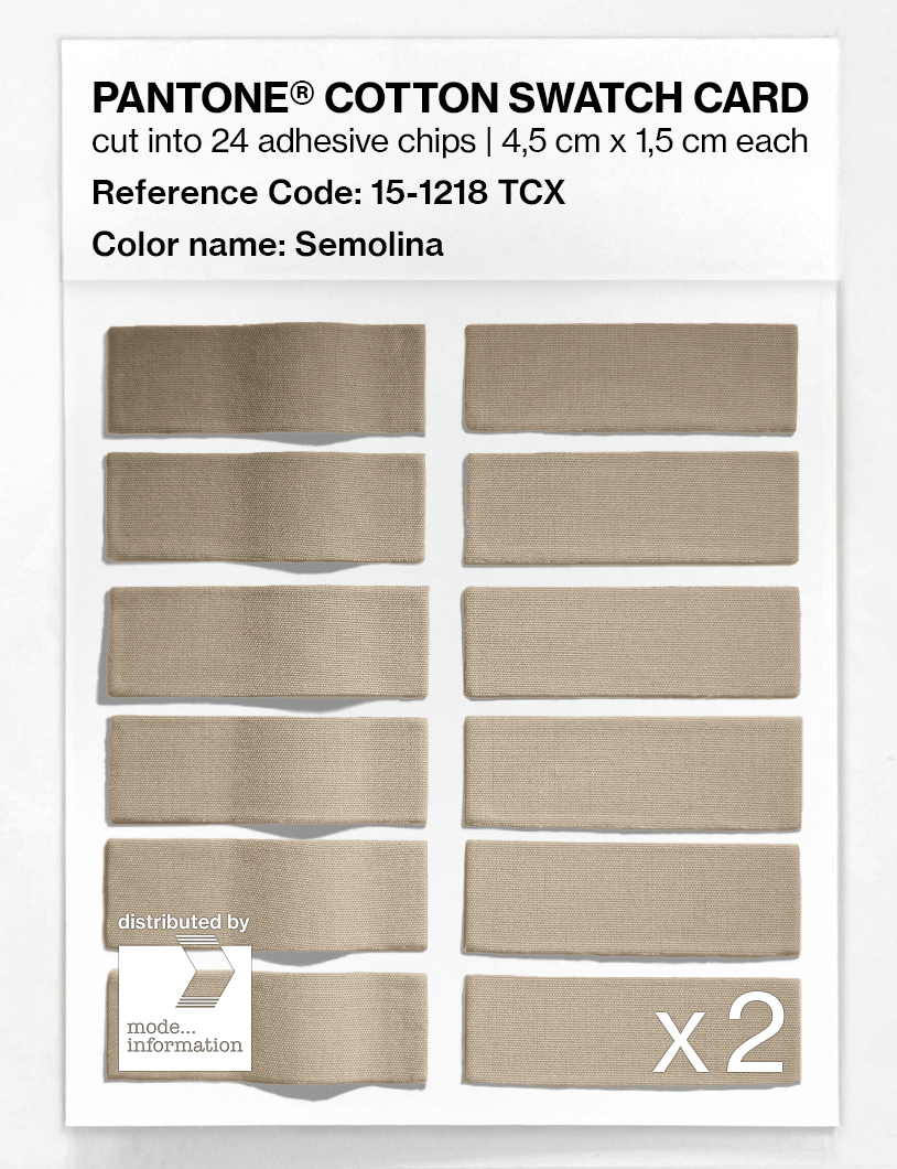 Product image 6 of the product “PANTONE® COTTON SWATCH CARD 15-1218 TCX Semolina ”