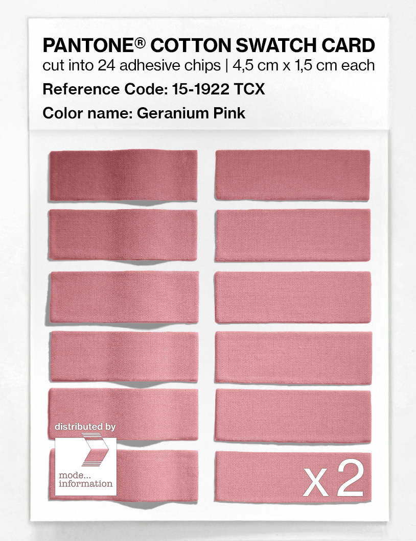 Product image 6 of the product “PANTONE® COTTON SWATCH CARD 15-1922 TCX Geranium Pink ”