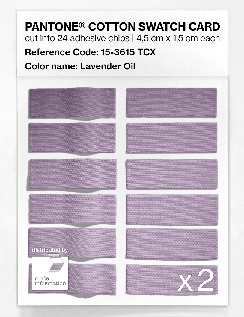 Product image 6 of the product “PANTONE® COTTON SWATCH CARD 15-3615 TCX Lavender Oil ”
