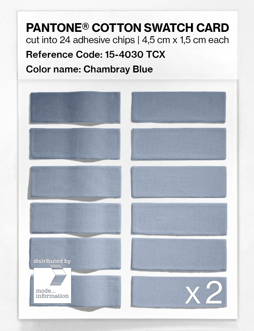 Product image 6 of the product “PANTONE® COTTON SWATCH CARD 15-4030 TCX Chambray Blue ”