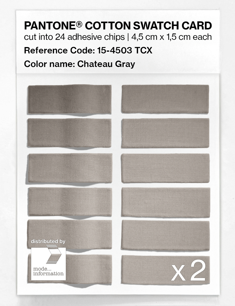 Product image 6 of the product “PANTONE® COTTON SWATCH CARD 15-4503 TCX Chateau Gray ”