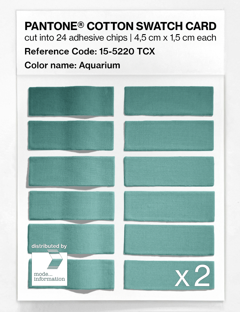 Product image 6 of the product “PANTONE® COTTON SWATCH CARD 15-5220 TCX Aquarium ”
