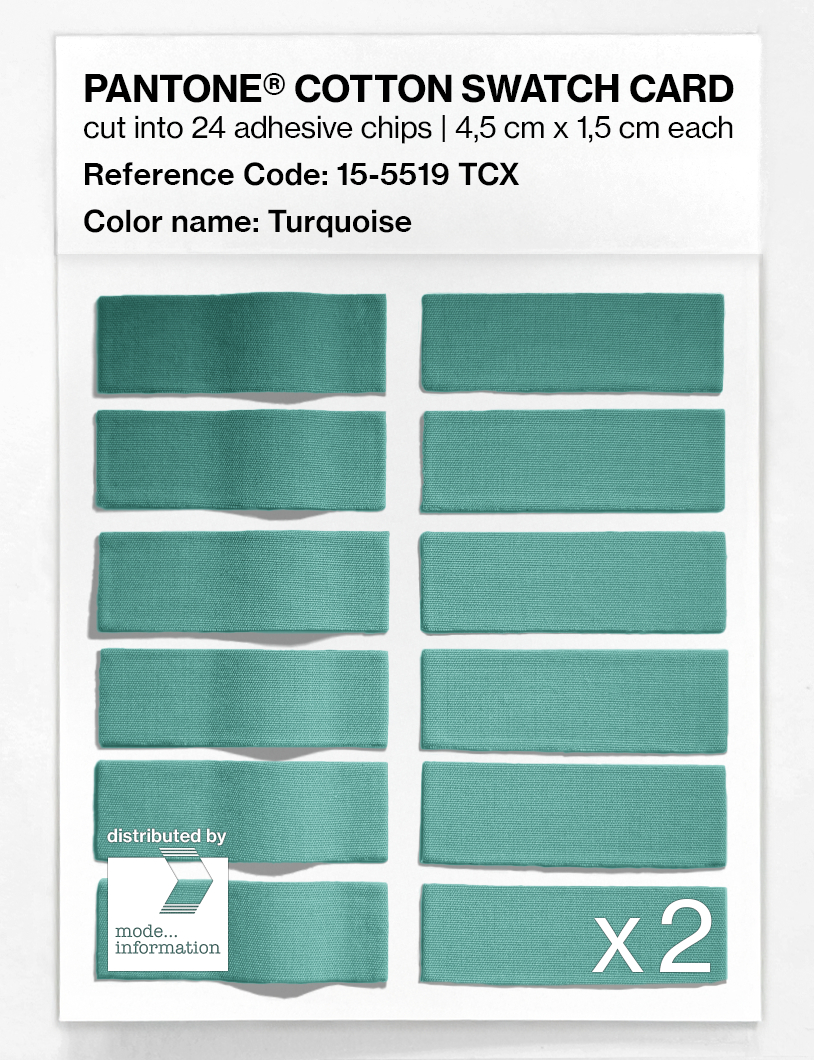 Product image 6 of the product “PANTONE® COTTON SWATCH CARD 15-5519 TCX Turquoise ”