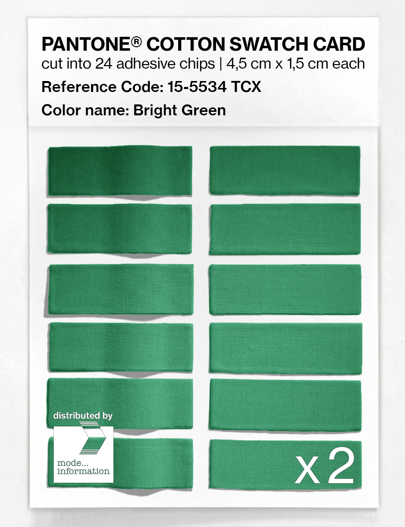 Product image 6 of the product “PANTONE® COTTON SWATCH CARD 15-5534 TCX Bright Green ”