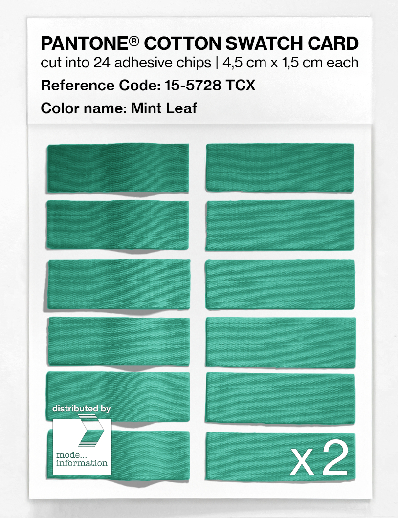 Product image 6 of the product “PANTONE® COTTON SWATCH CARD 15-5728 TCX Mint Leaf ”