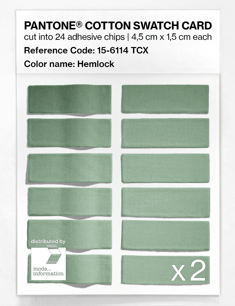 Product image 6 of the product “PANTONE® COTTON SWATCH CARD 15-6114 TCX Hemlock ”